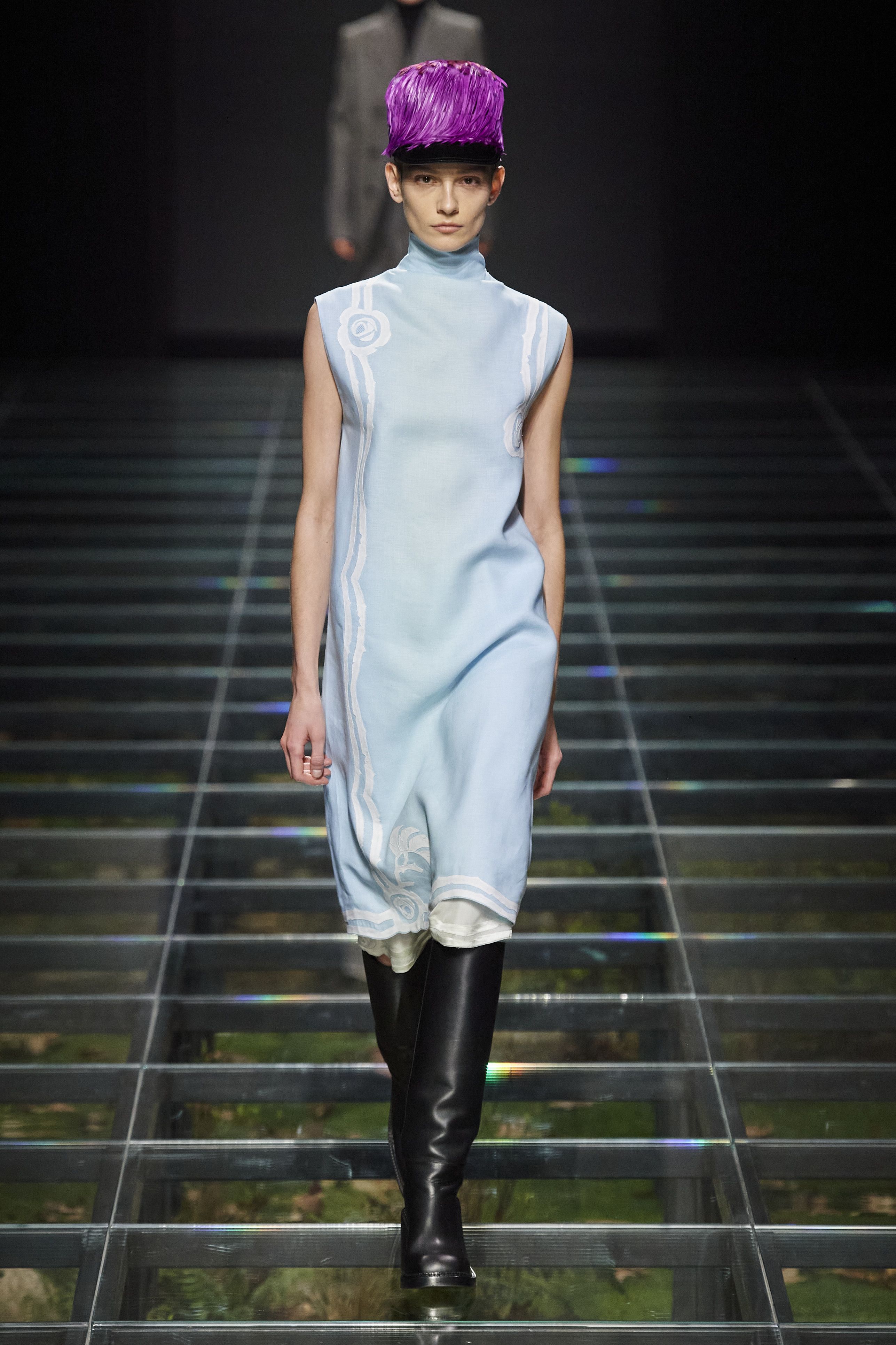 PRADA プラダ 超美品 シルク オーストリッチ フェザースカート42