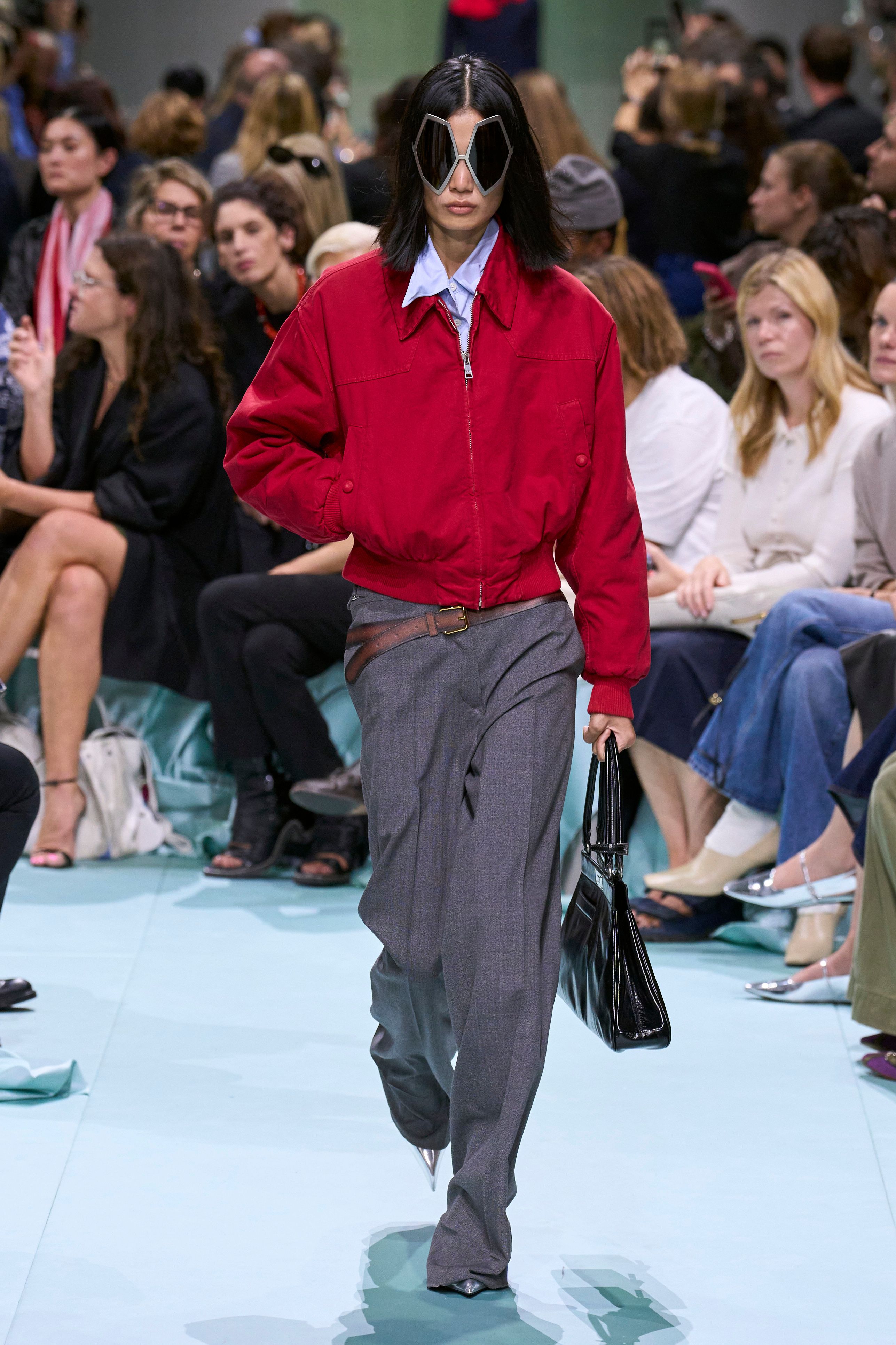 【PRADA】プラダ 2025ss シルクツイルリボン ターコイズブルー 正規店買付【PRADA】シルクツイル ターコイズ リボン