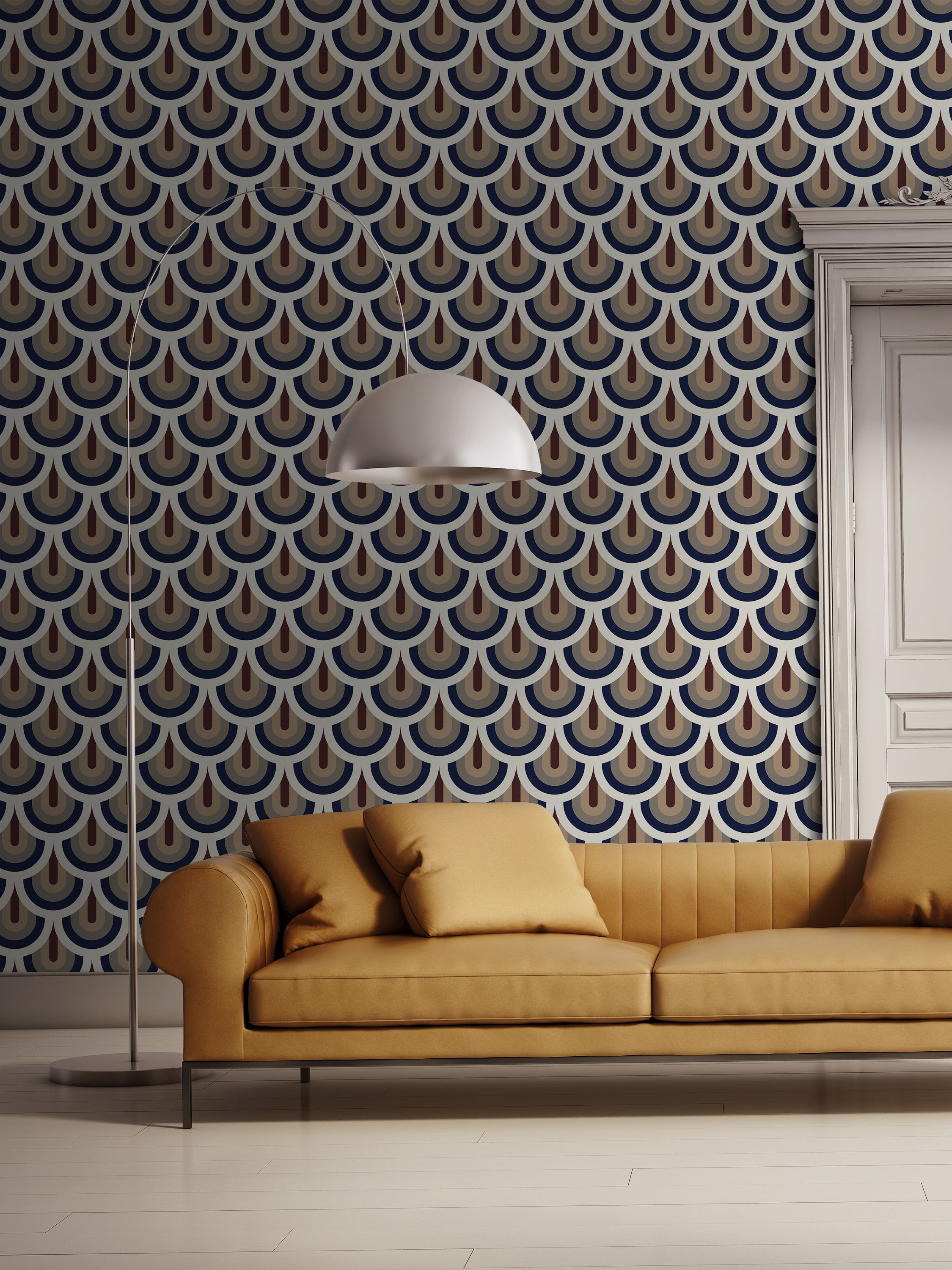 Kiwifruit patterned wallpaper Royalty Free Vector Image