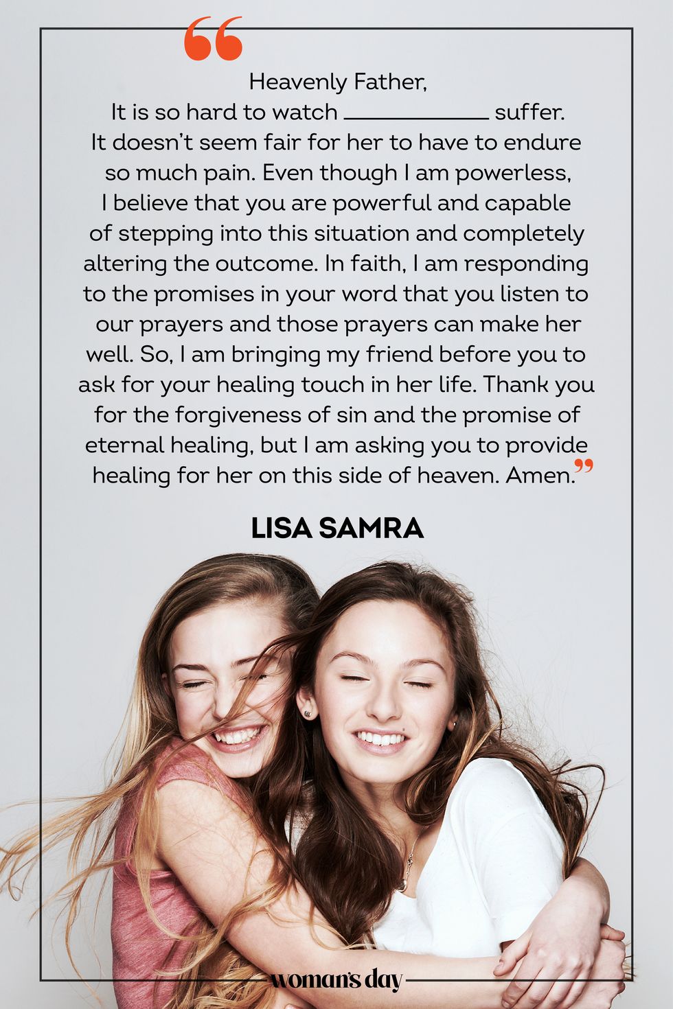 prayer for a friend lisa samra