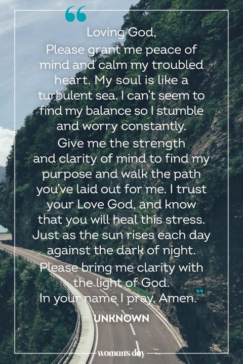 prayers for anxiety unknown