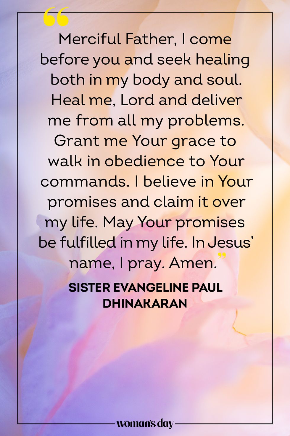 prayer for cancer sister evangeline paul dhinakaran