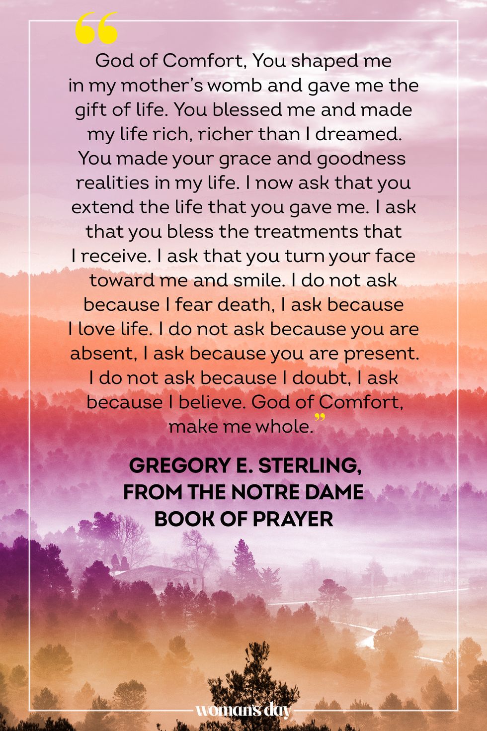 prayer for cancer gregory e sterling from the notre dame book of prayer