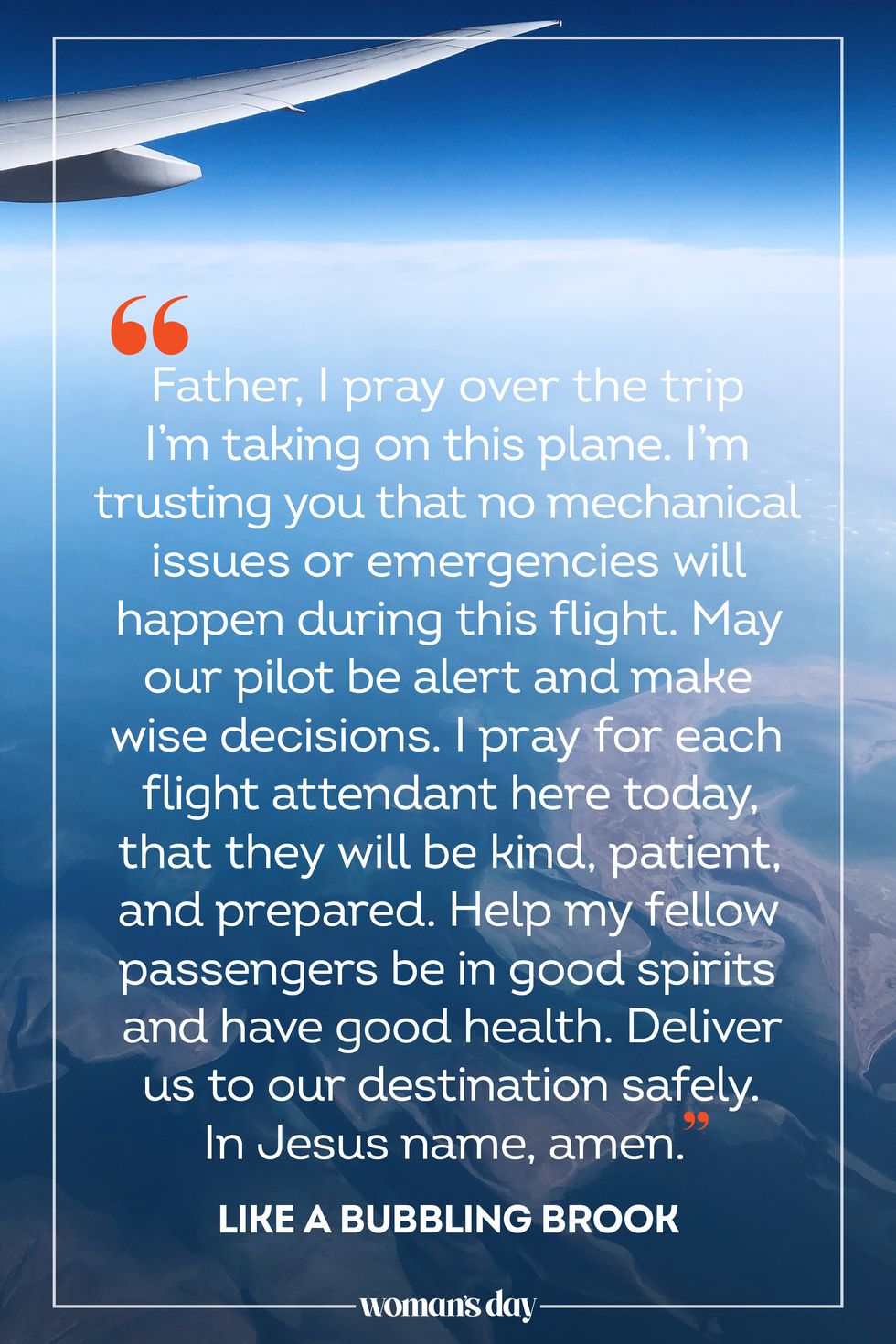 prayer for safe travel like a bubbling brook