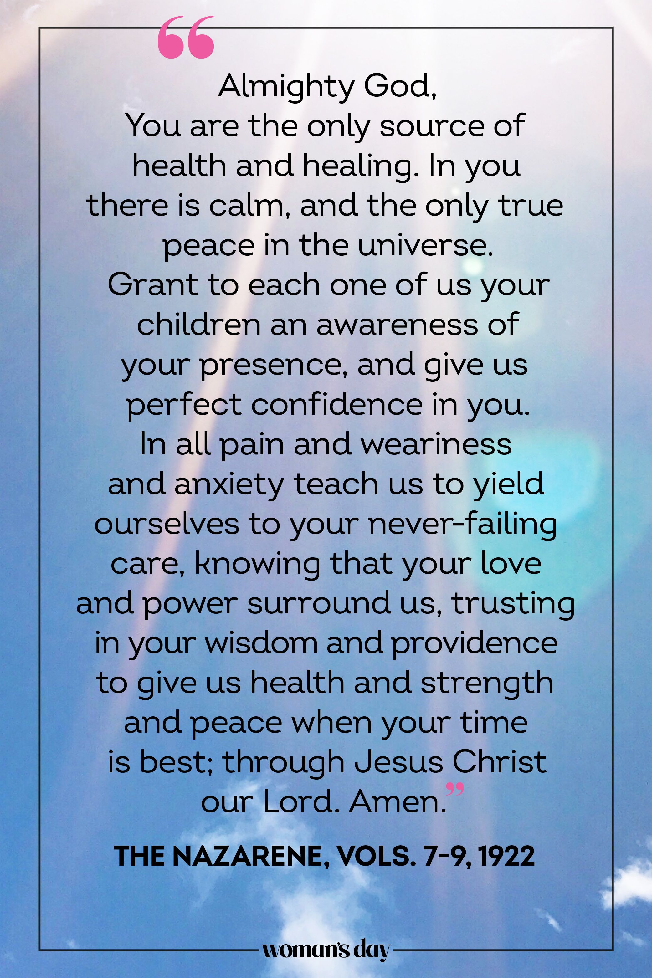 prayer for healing the sick