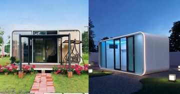 comparison of two modern housing units with distinct designs and settings