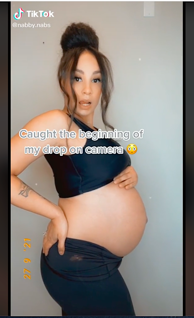 Pregnant woman shares TikTok video of the moment her bump dropped