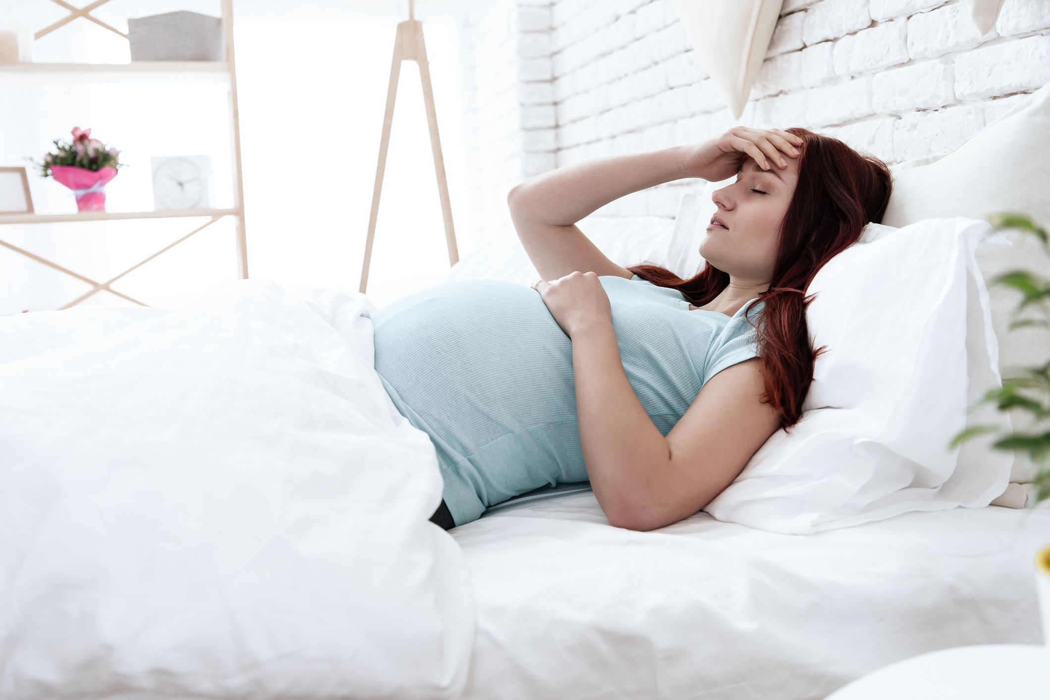 a pregnant woman has a stomach ache