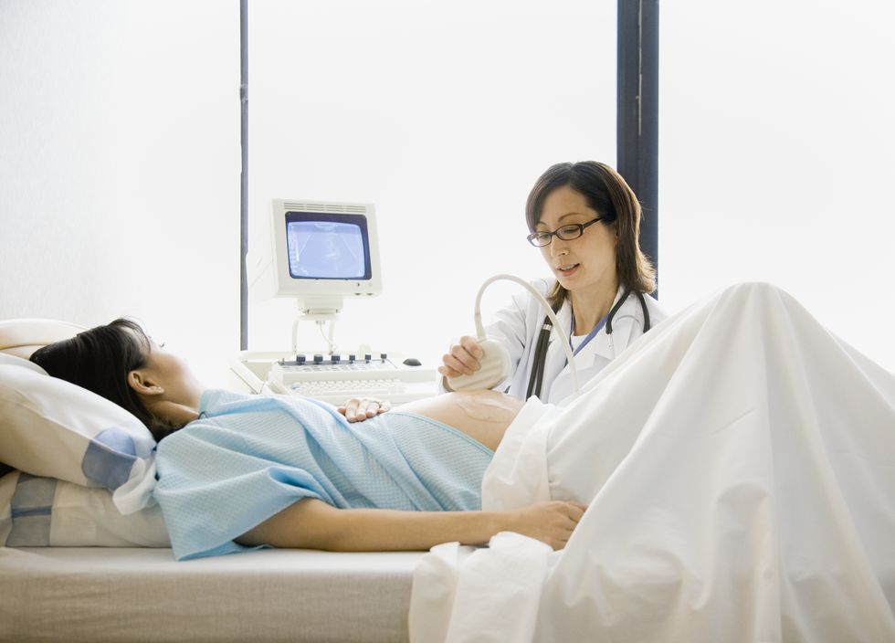 pregnant woman having ultrasound scan