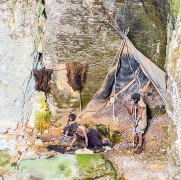 prehistorische man in grot