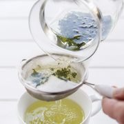 green tea pouring