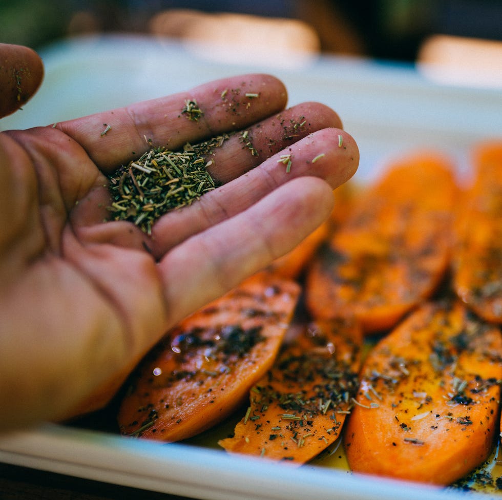 preparing sweet potato for bbq