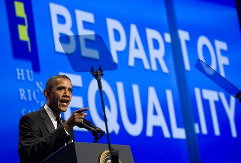 president barack obama speaks at human rights campaign's annual national dinner