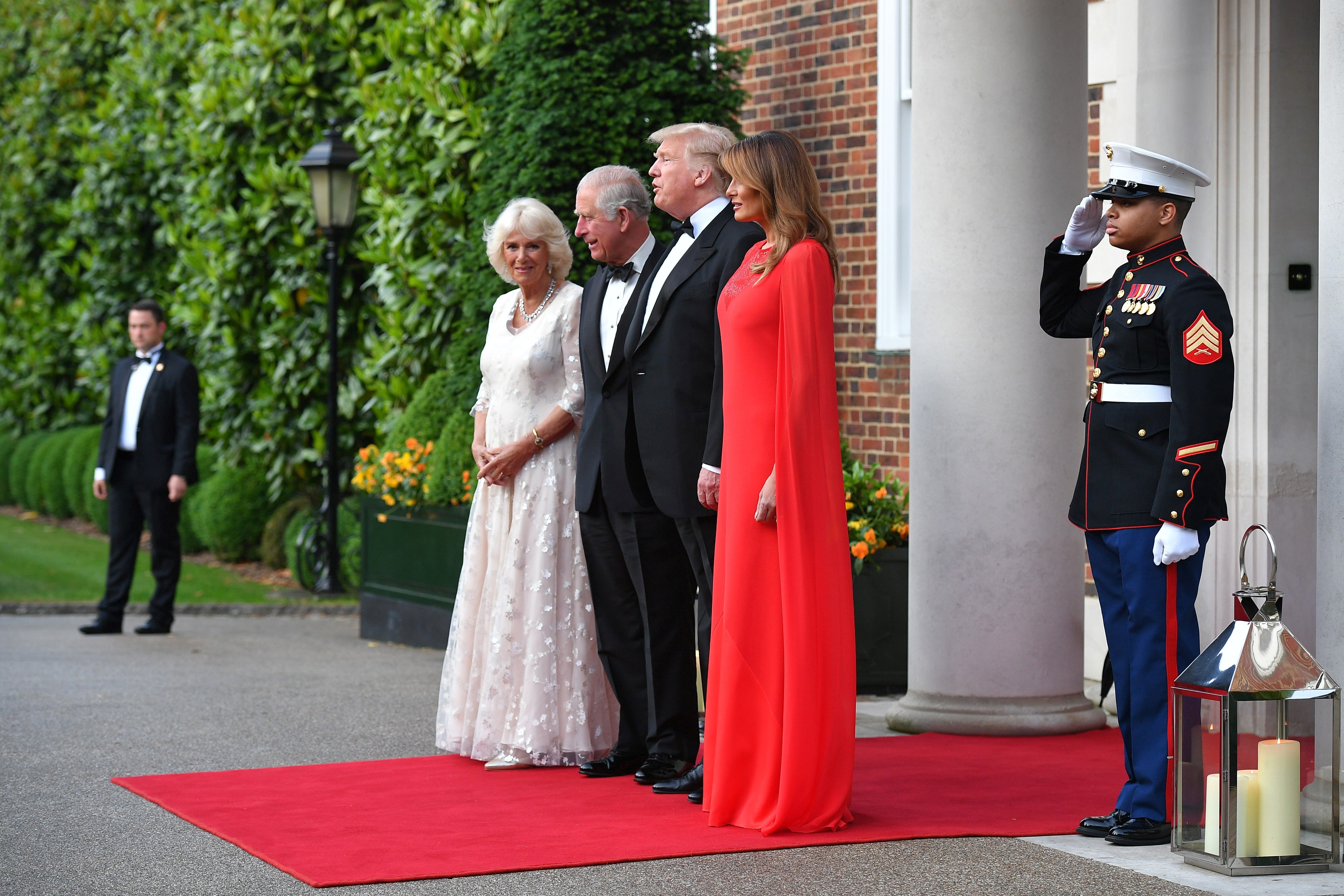 Melania red clearance cape dress