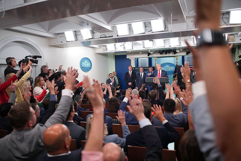 Präsident Trump hält Pressekonferenz im Weißen Haus ab