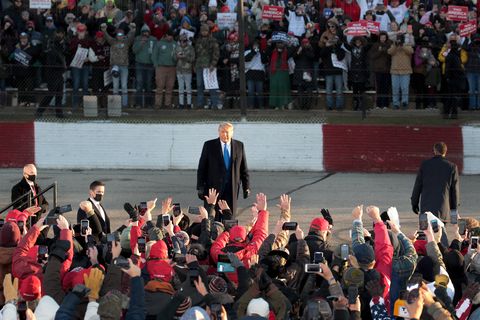 president trump holds campaign rally in west salem, wisconsin a week before election