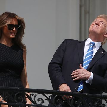 president trump views the eclipse from the white house