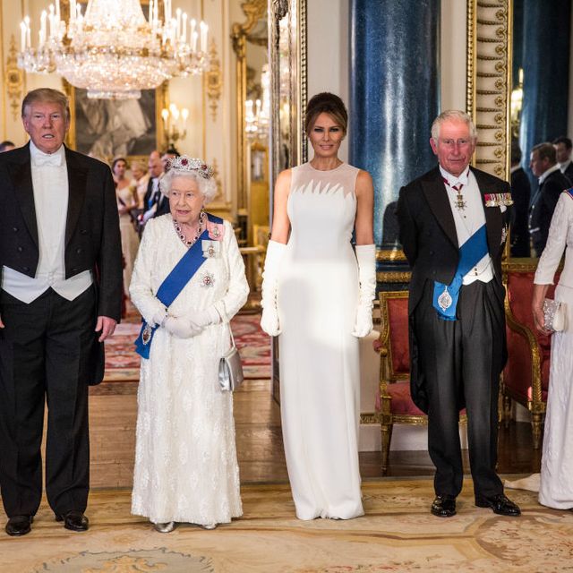 queen elizabeth melania trump prince charles camilla donald trump U.S. President Trump's State Visit To UK - Day One state banquet
