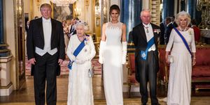 queen elizabeth melania trump prince charles camilla donald trump U.S. President Trump's State Visit To UK - Day One state banquet