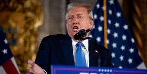 president elect trump speaks to the press at mar a lago