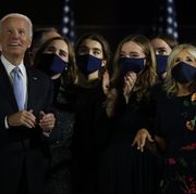 joe biden and his family watch fireworks after winning the 2020 presidential election