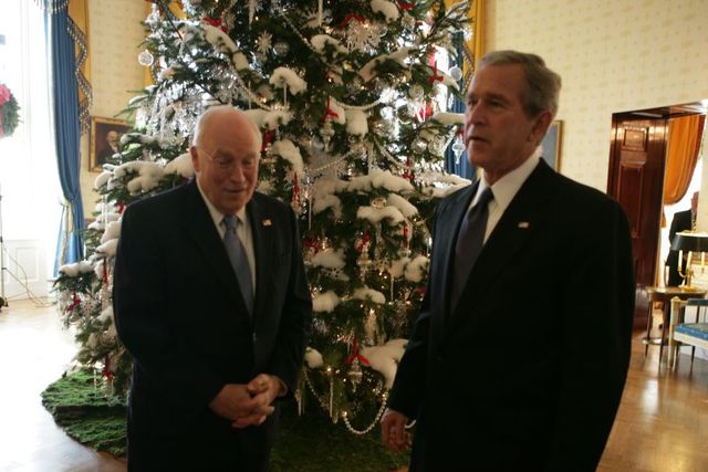 vice president cheney with president george w bush