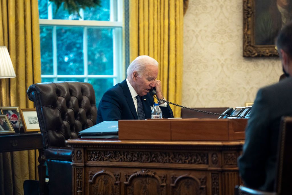 president biden speaks on the phone