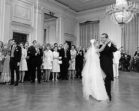 president richard nixon dances with his daughter