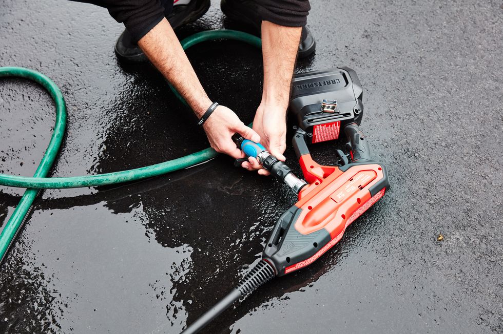 You'll get a cool setup — the first pressure washer with a