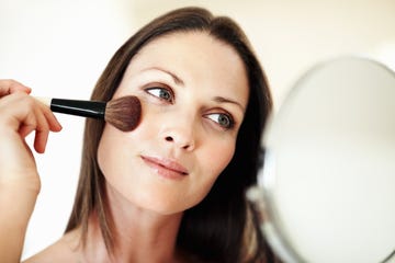 Pretty woman applying