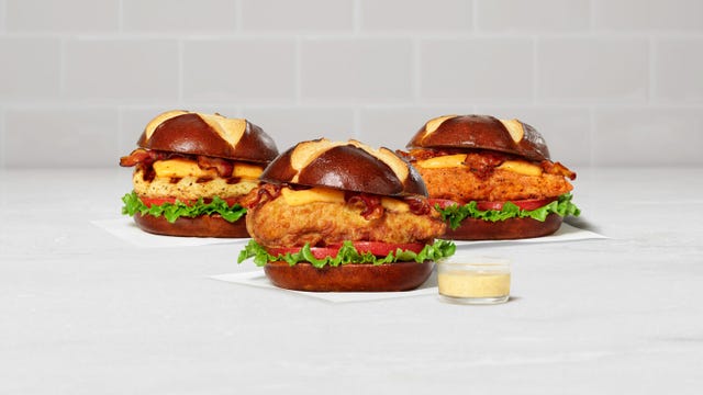 chick fil a pretzel cheddar club sandwich