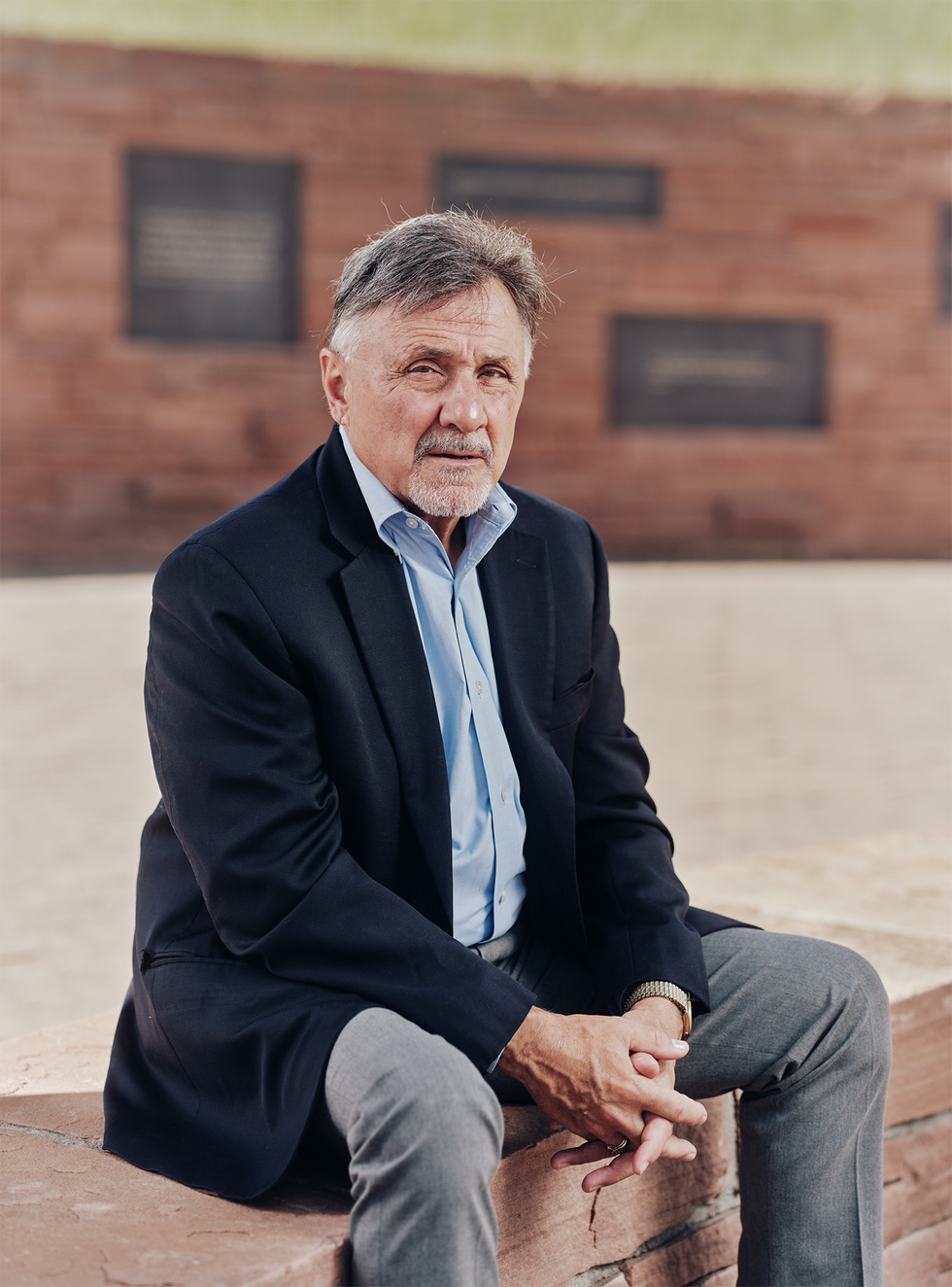 frank deangelis at the columbine memorial at robert f clement park in littleton colorado