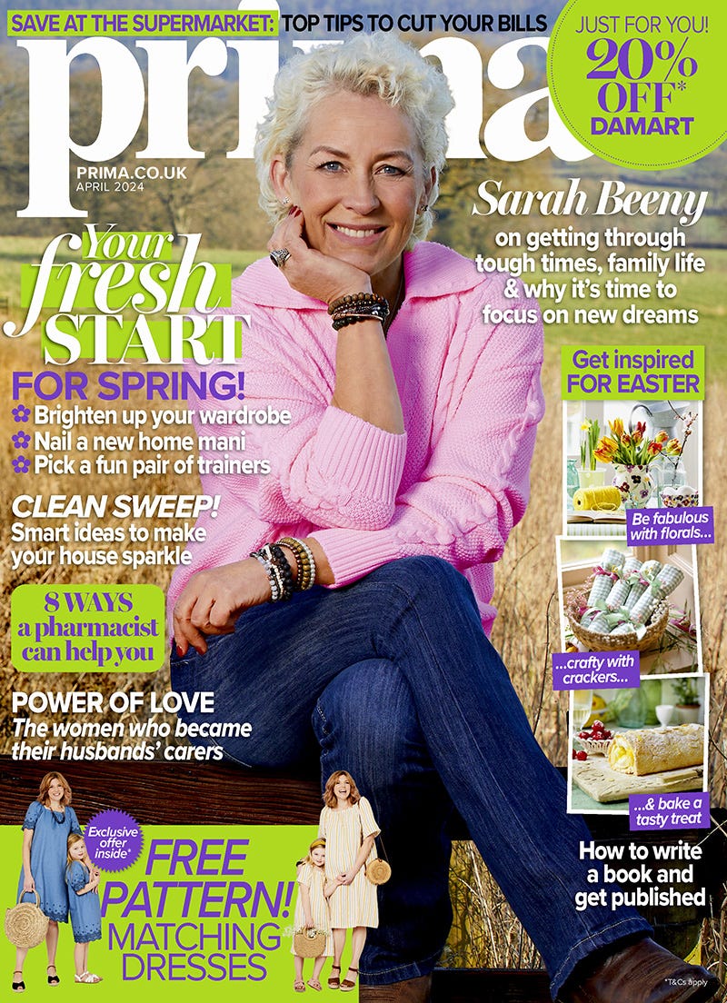 Sarah Beeny on life after breast cancer in Prima's April issue