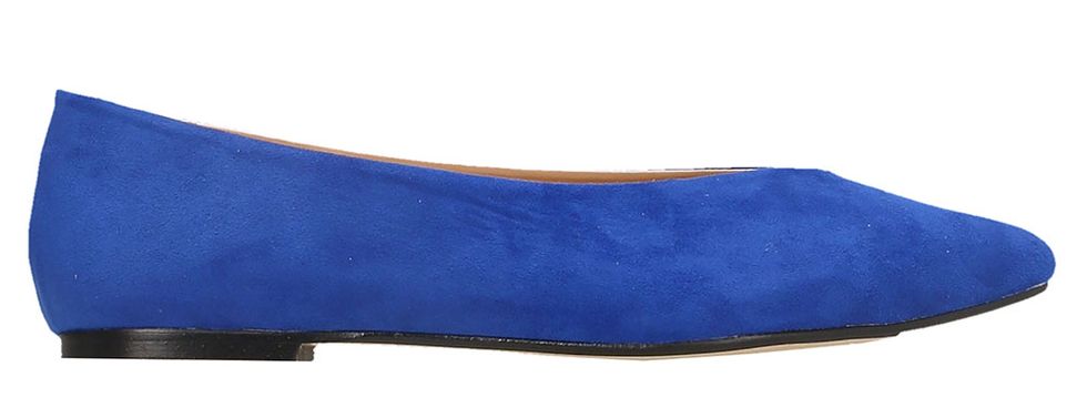 Footwear, Cobalt blue, Electric blue, Blue, Ballet flat, Shoe, Leather, Suede, Velvet, Court shoe, 