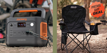jackery explorer 1000 v2 portable power station, coleman portable camping chair