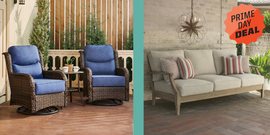 luxury outdoor swivel rocker patio chairs, signature design by ashley clare view coastal outdoor patio eucalyptus sofa