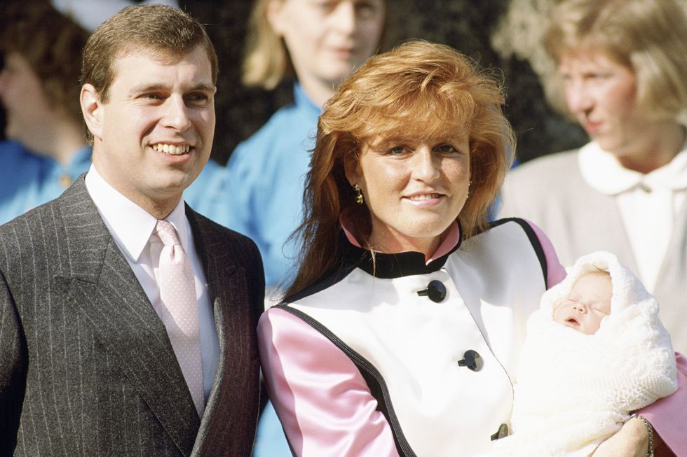prince andrew sarah duchess of york and princess eugenie 1990