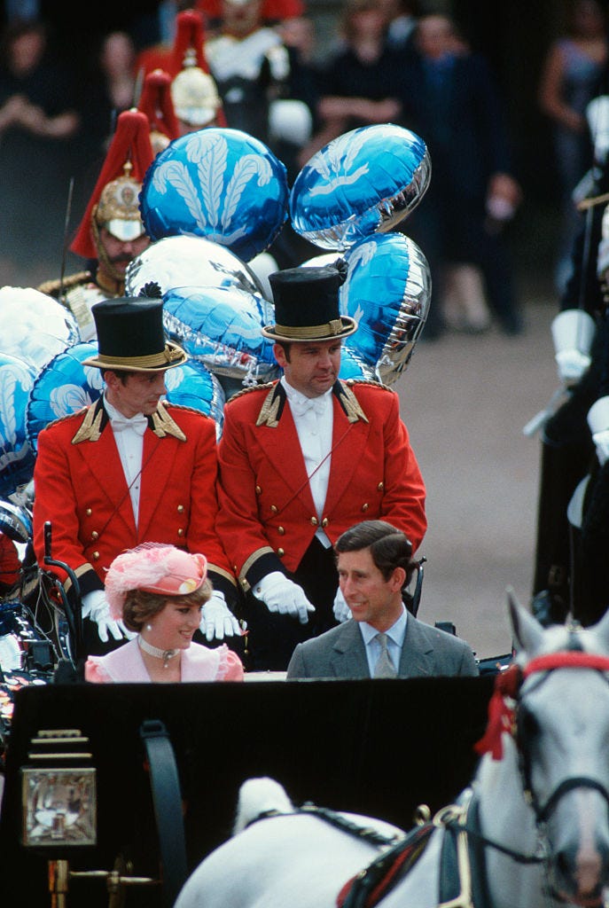 Charles and Diana in Honeymoon Carriage