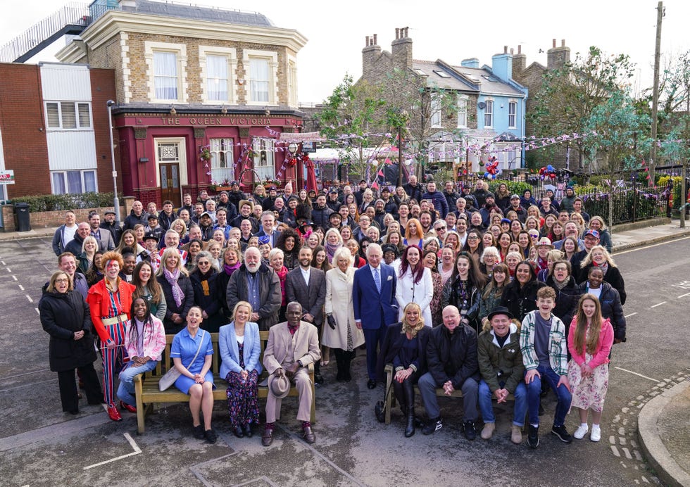 prince charles and duchess of cornwall visits the set of eastenders