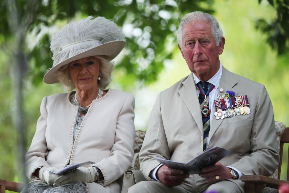 the prince of wales and the duchess of cornwall attend a national service of remembrance marking the 75th anniversary of vj day