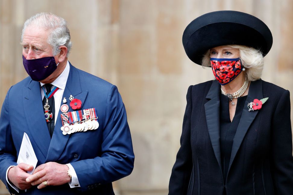 the prince of wales and the duchess of cornwall attend a service to commemorate the centenary of the burial of the unknown warrior