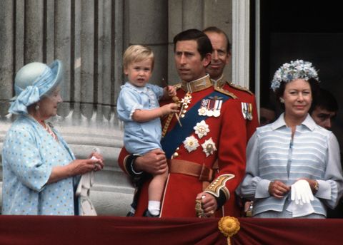 prince william prince charles princess margaret queen mother trooping the colour