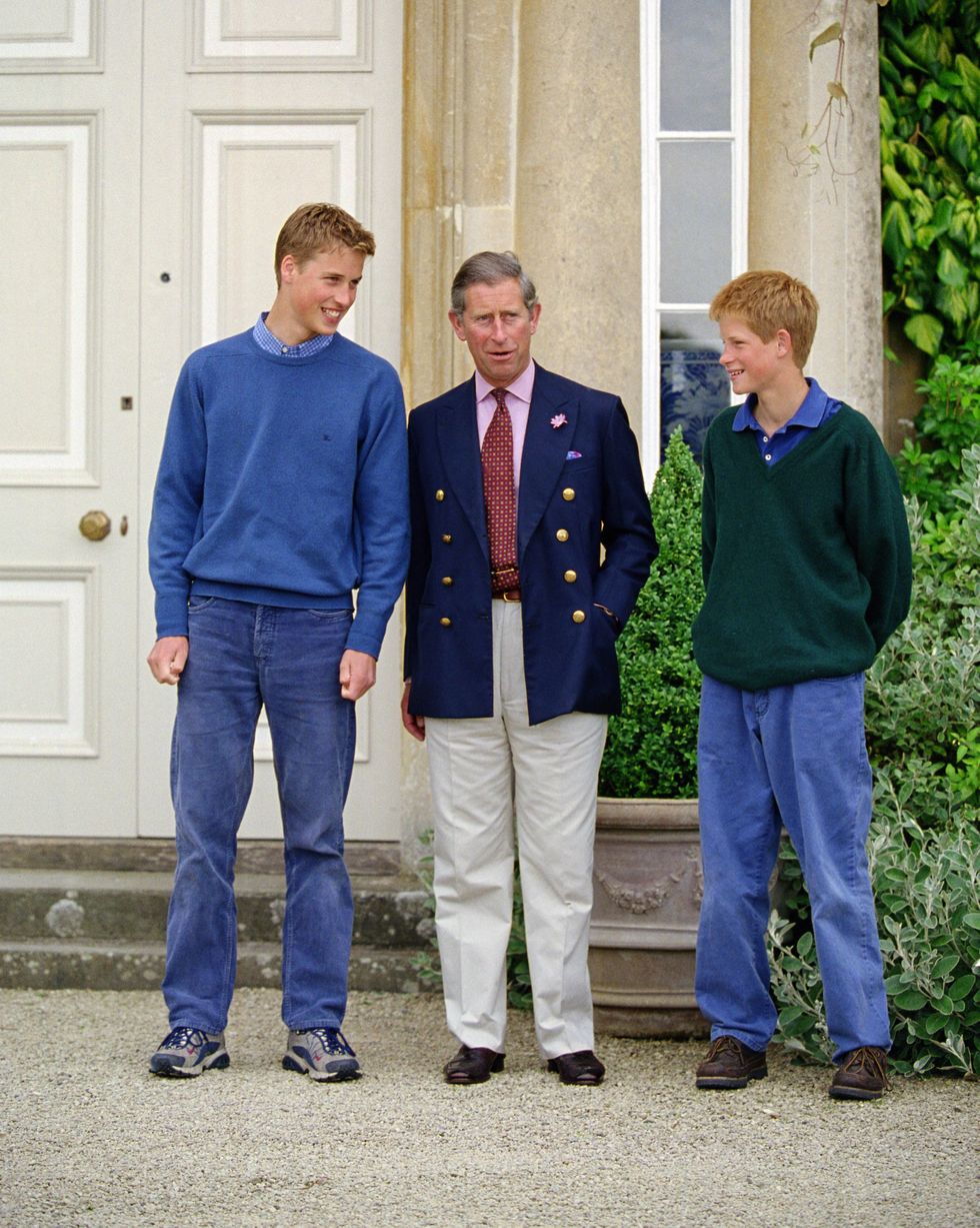 prince charles prince of wales with his sons prince william prince harry