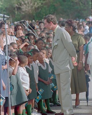 Prince Charles Talking to Schoolchildren