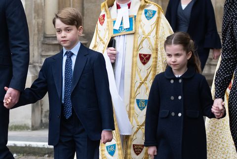 prince george and princess charlotte at the service of thanksgiving for the duke of edinburgh