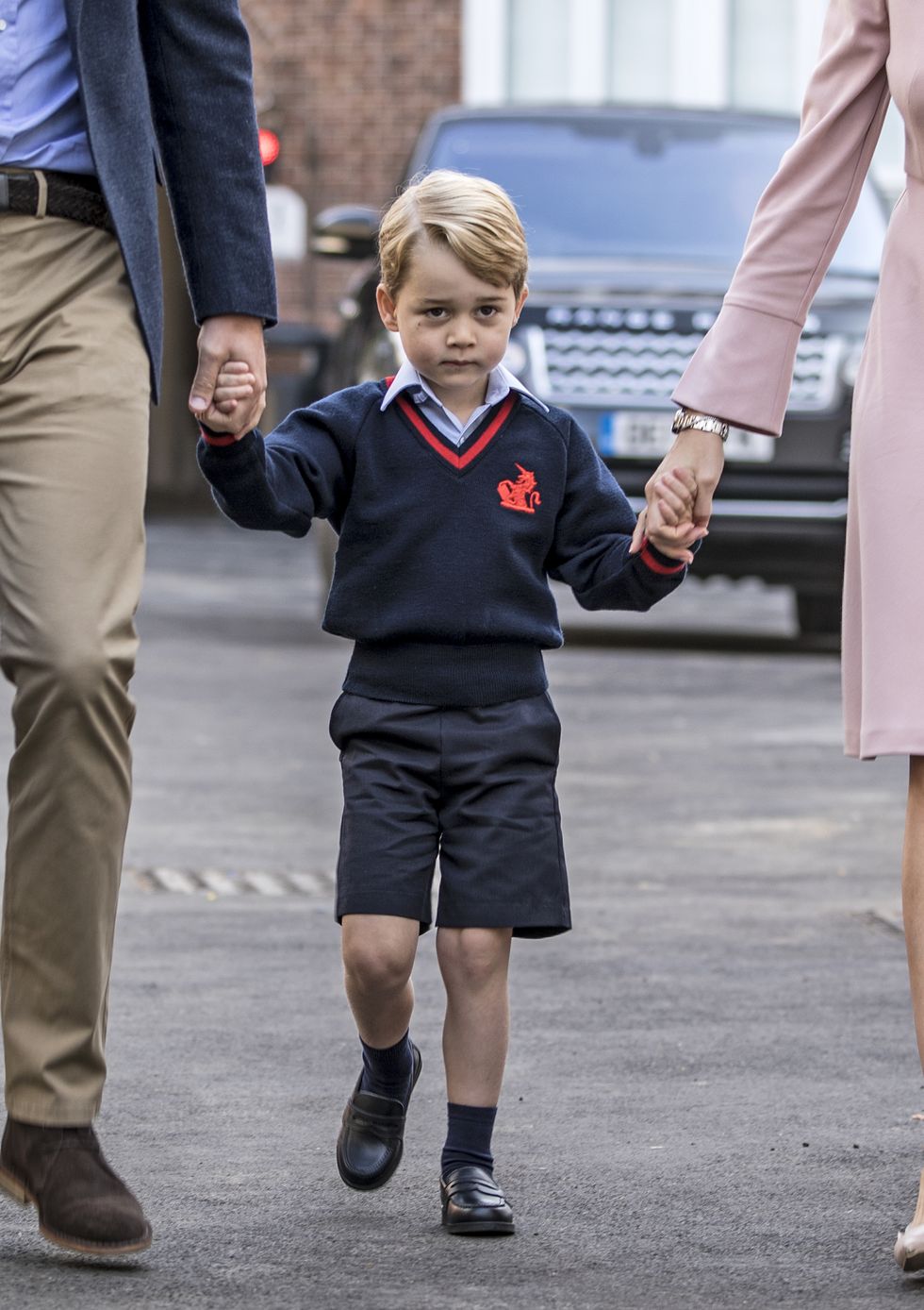 prince george attends thomas's battersea on his first day at school