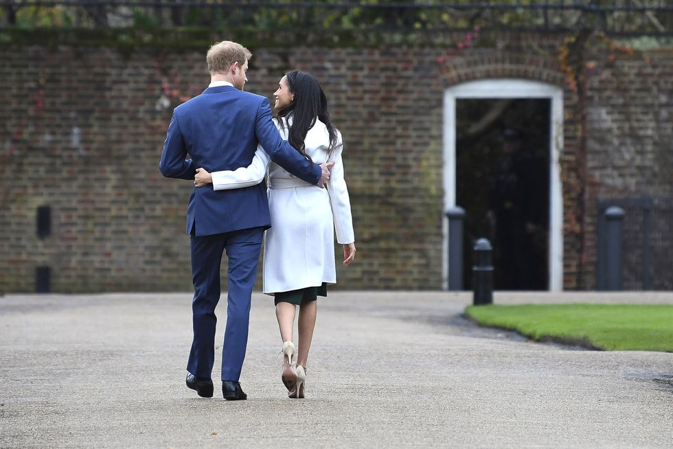Prince Harry and actress Meghan Markle during an official photocall to announce their engagement
