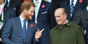 harry and philip among celebrities attend the rugby world cup