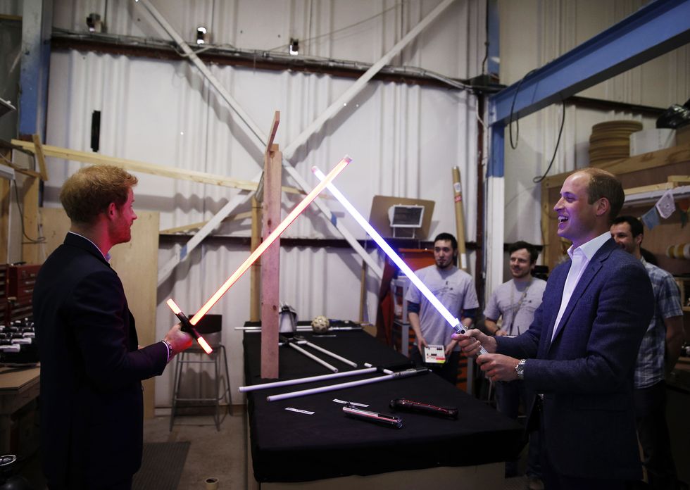 The Duke Of Cambridge And Prince Harry Visit The "Star Wars" Film Set