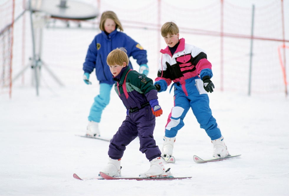 harry and william skiing